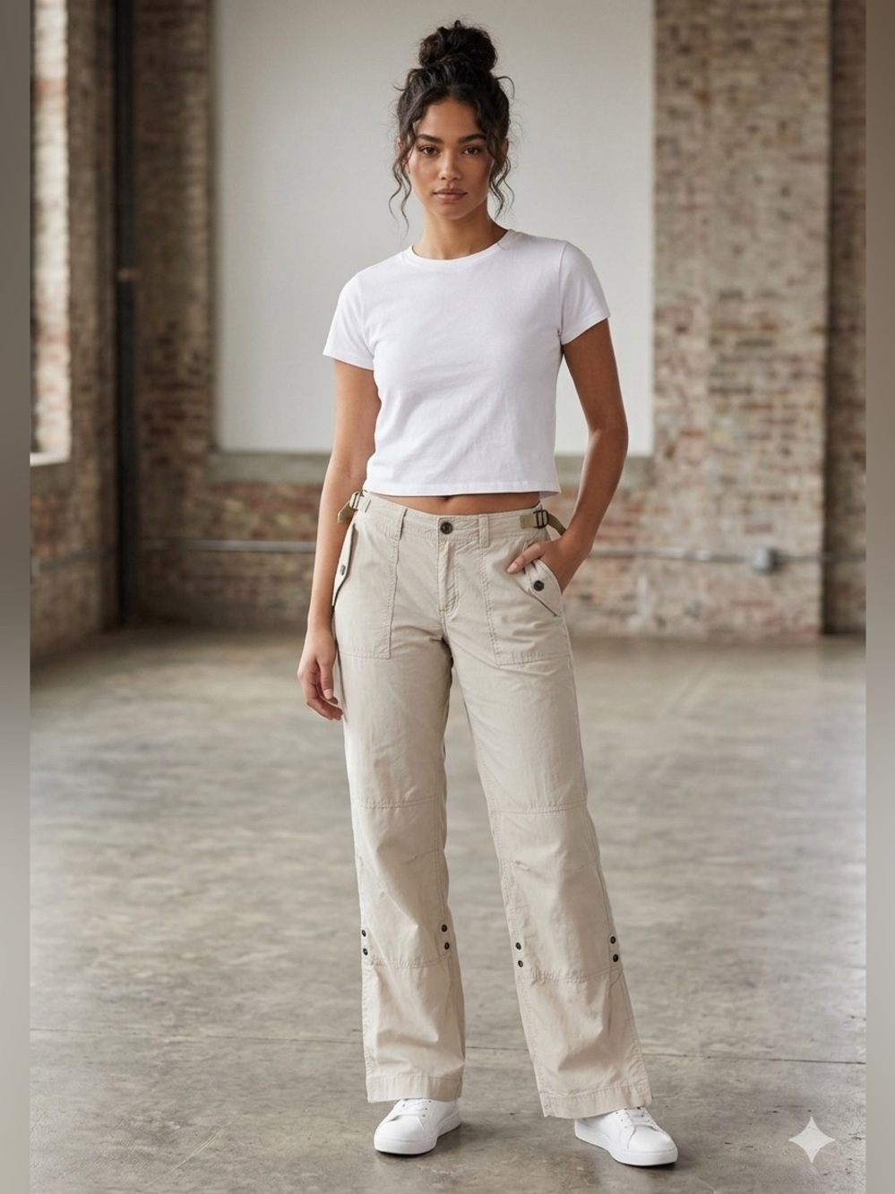 Boden Womens 12 Long Khaki Nylon Cotton Convertible Hiking Gorpcore Pant 12L